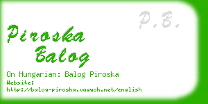 piroska balog business card